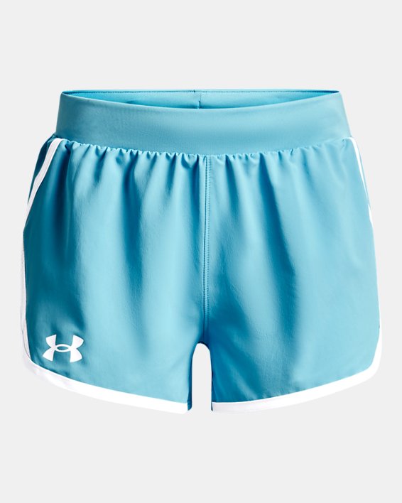 NEW Under Armour Youth Girls Size XS UA Gear Athletic Running Shorts Pink & Blue 